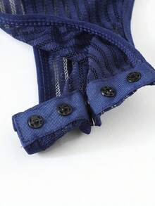 CHASE SECRET Blue Lace Spaghet Sexy Teddy Bodysuit - Blue - View 7