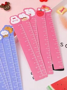 3pcs Cute Pink Rabbit Theme Stationery Set Including Bookmarks, Ruler, Personalized Stickers, Sequin Pen - Pink - View 6