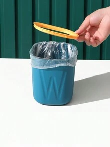 1pc Random Mini Light Luxury Desktop Simple Paper Basket For Living Room, Office, Car Or Household Use - Multicolor - View 2