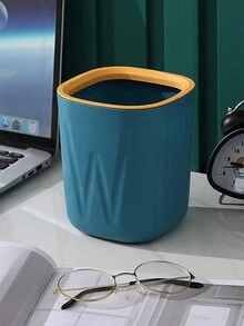 1pc Random Mini Light Luxury Desktop Simple Paper Basket For Living Room, Office, Car Or Household Use - Multicolor - View 5