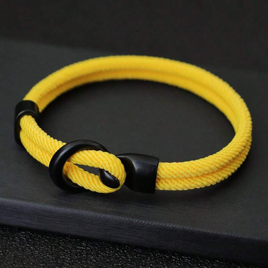 Vòng tay dây Milan thủ công tối giản, màu đen, móc cài dễ dàng, vòng tay nam, phụ kiện dự tiệc thanh lịch và tối giản.