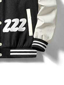 男士防風棒球服,工作服風格 - 黑色 - 查看 5