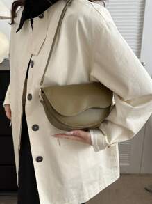 1 Stück Mode Massenfarbe Einfaches Klappen Design Mini Schultertasche Geeignet Für Den Täglichen Gebrauch Von Frauen, Datums Geschenk