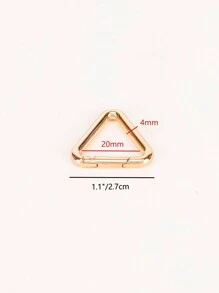 Metal Triangle Spring Ring Open Leather Bag Handbag Belt Strap Buckle Carabiner Connect spring coil - Gold - View 3