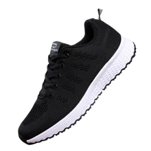 Zapatillas informales transpirables con malla y suela suave para mujer talla grande, calzado deportivo para correr, al por mayor para primavera/otoño