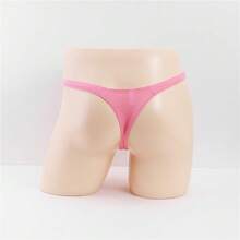 可拆卸扣環男士丁字褲男士褲衩中空設計性感g弦內褲透氣丁字褲 - 粉色 - 查看 2
