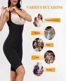 Colombian Slimming Body Shaper Girdle Lifts Buttocks - Black - View 9