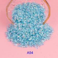 Sachet De 2-6mm Jelly Ab Rond Résine Non Hotfix Strass Dos Plat En Plastique Colle Sur Les Gemmes D'ongle En Cristal Strass Paillettes En Forme De Demi-perle Pour Nail Art, Vêtements, Artisanat, Tasses, Sacs, Accessoires De Perles De Décoration De Robe