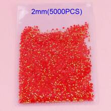 2-6毫米袋装果冻AB圆形树脂非热熔水钻平底塑料胶水晶美甲宝石亮片平底，适用于美甲、服装、工艺品、杯子、包包装饰珠子配件 - 香檳色 - 查看 5