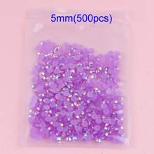 Sachet De 2-6mm Jelly Ab Rond Résine Non Hotfix Strass Dos Plat En Plastique Colle Sur Les Gemmes D'ongle En Cristal Strass Paillettes En Forme De Demi-perle Pour Nail Art, Vêtements, Artisanat, Tasses, Sacs, Accessoires De Perles De Décoration De Robe