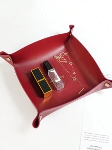 1 Pieza Bandeja De Almacenamiento De PU Amarillo - Amarillo - Ver 4