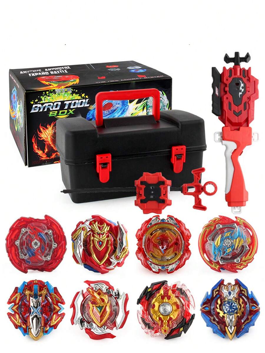 Bey Burst Booster Top Set, Battle Game With Launcher Grip Storage Box Gyro Toy Christmas Gift - Multicolor - View 1