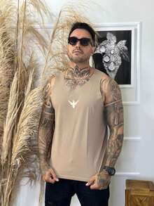 Men Tank Tops - Màu nâu  Mocha - Xem 3
