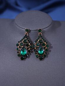 新娘婚禮首飾套裝,包括4入組的水晶項鍊,耳環和皇冠