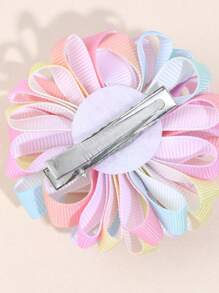 2 件/包 女孩刺繡球和花朵圖案髮夾 - 彩色 - 查看 6