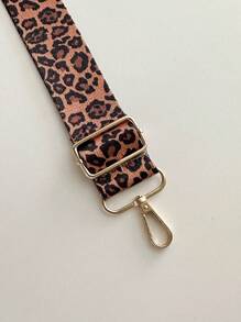 2023 New Arrivals Women's Leopard Print Fabric Black/Brown Color-Blocking Shoulder Strap For Versatile Bags Bag Accessories , DIY Accessories Adjustable , Replacement Shoulder Strap Stylish , Durable - Hitam - View 4