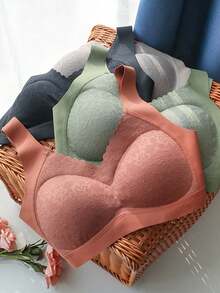 女性無鋼圈蕾絲性感胸衣,一件式運動背心