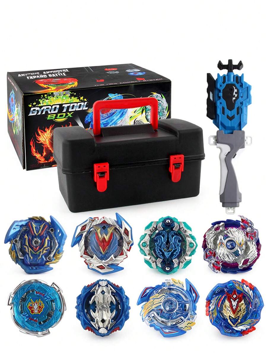 Bey Burst Starter Battle Top With Launcher Grip Gyro Spinning Toy Set, With Organize Case - Multicolor - View 1