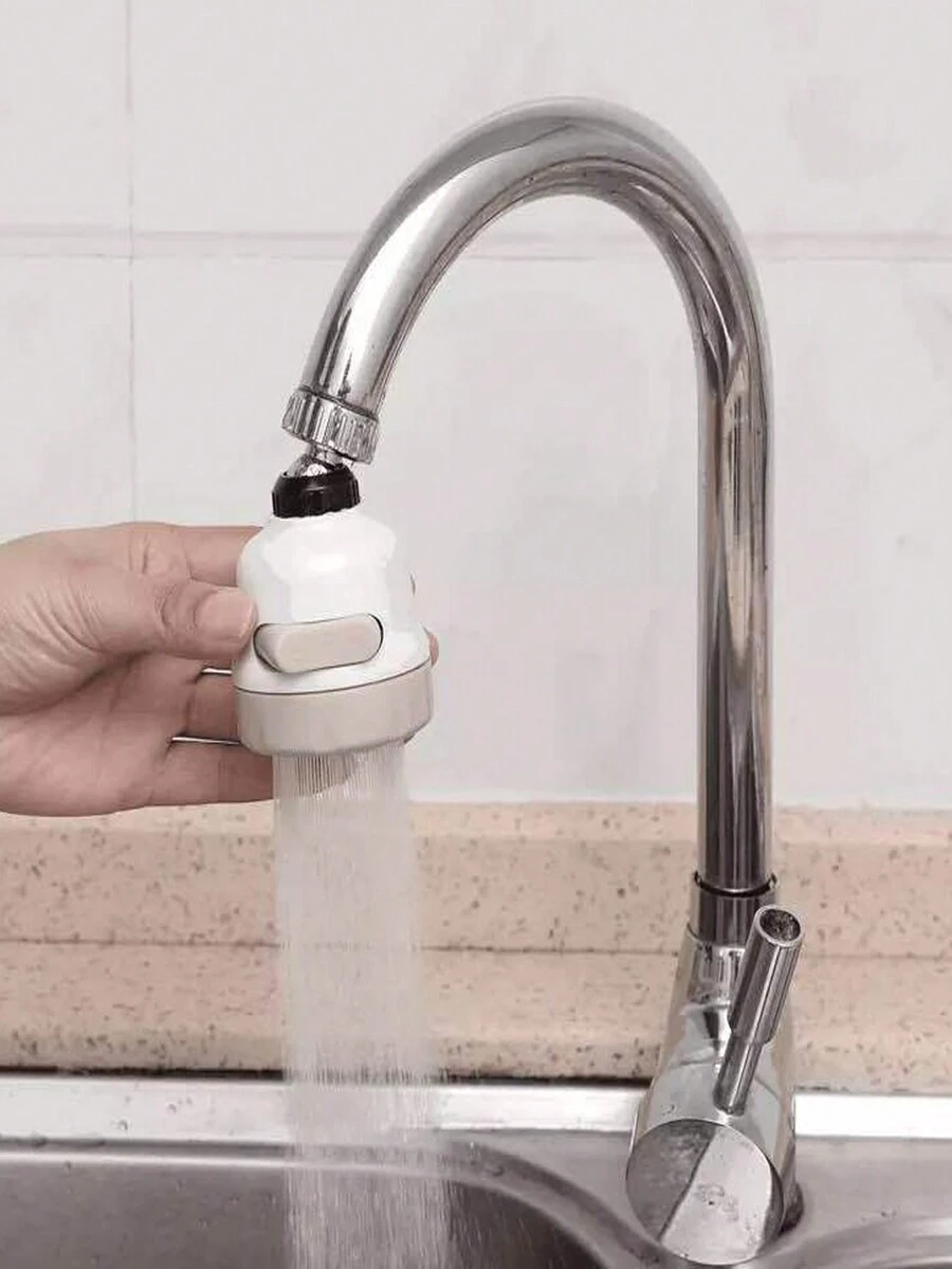 1pc  Faucet shower head Kitchen adjustable anti-splash nozzle universal extender Household filter - White - View 1