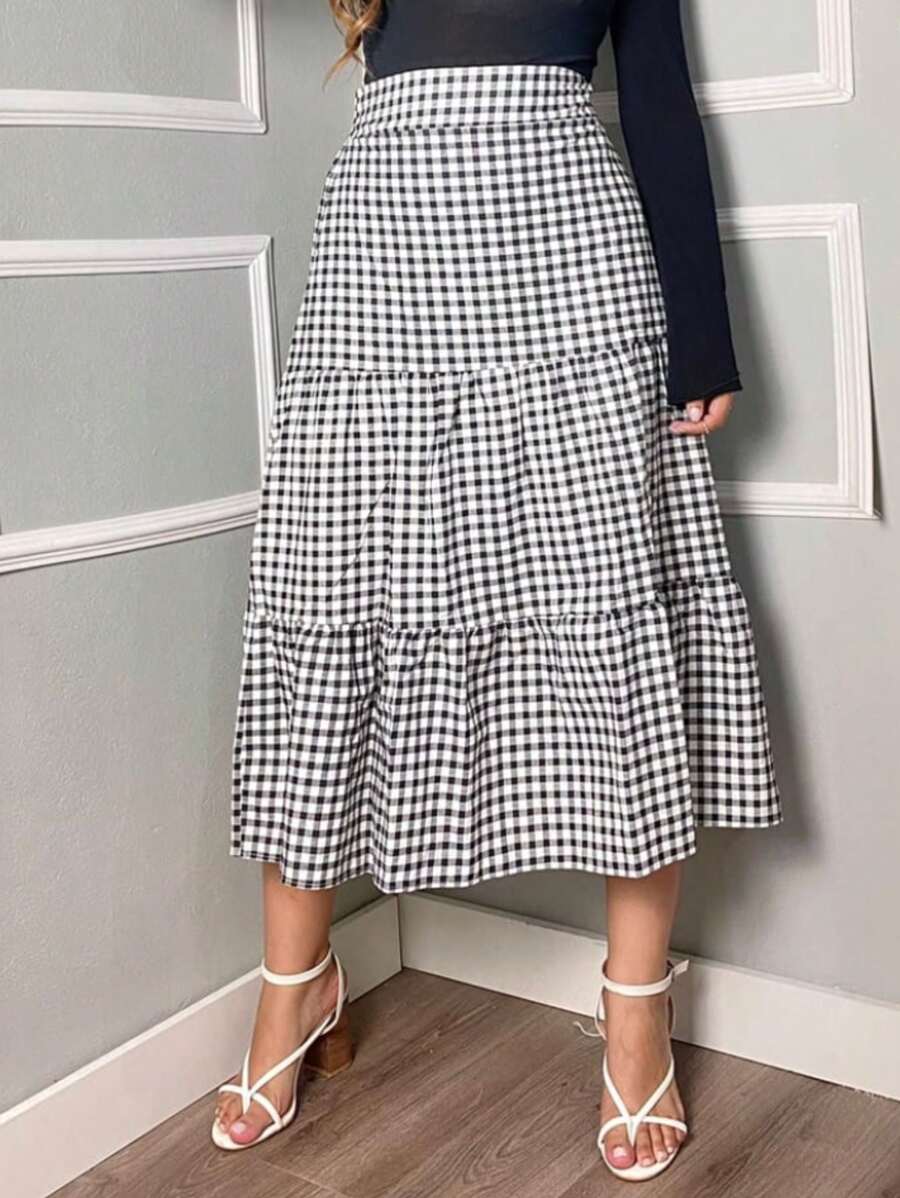Women Skirts - 黑與白 - 查看 1