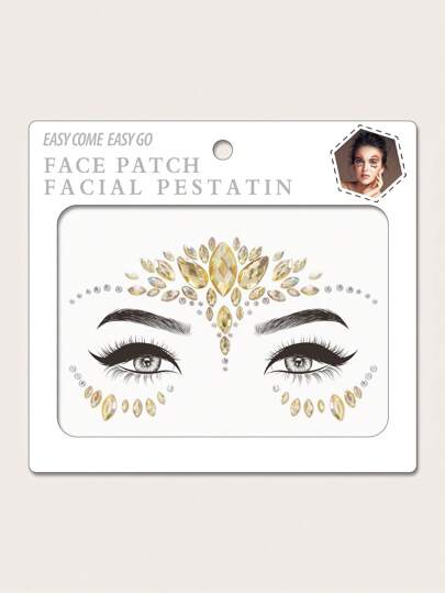 Gezicht tattoo stickers, 1 vel strass kleine tijdelijke
tatoeages voor leuke feestartikelen en vakantie