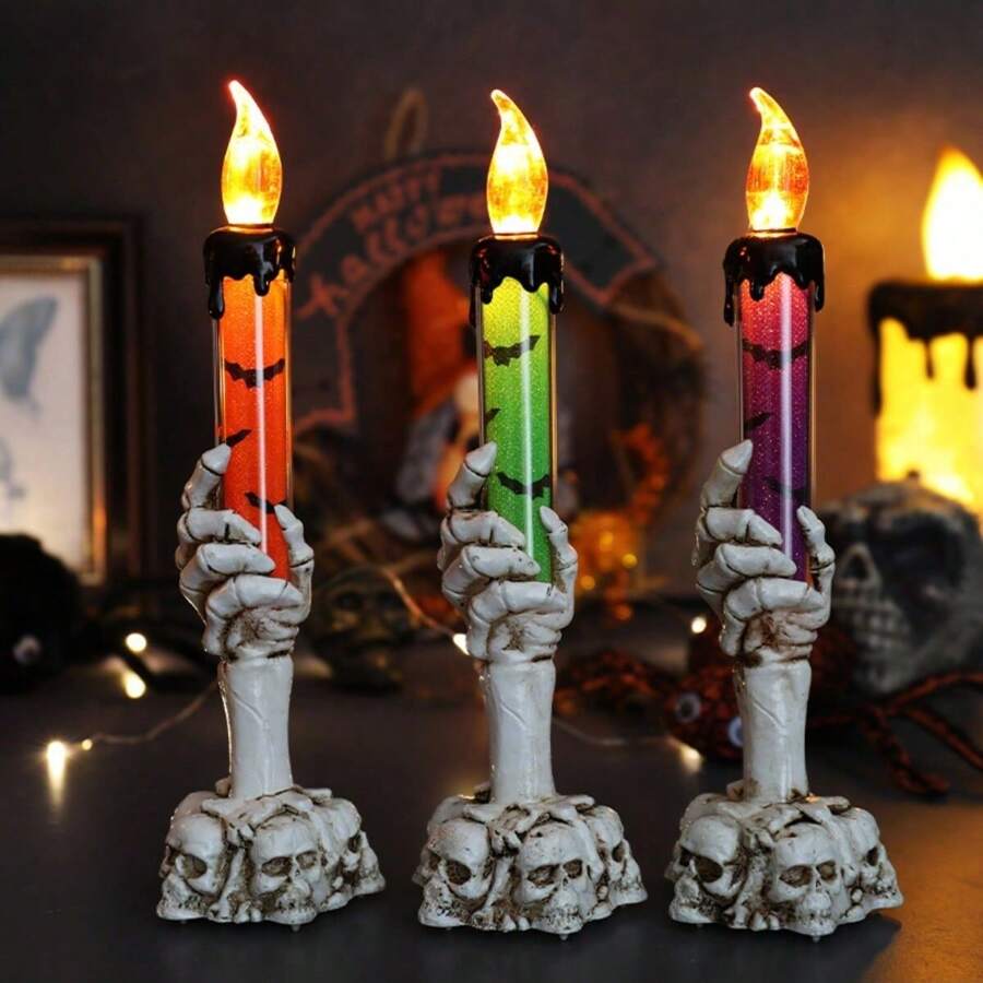1 Miếng Halloween Nến Ánh sáng Prop Đối với Quán bar , KTV Đồ trang trí , Nổi bật Rùng rợn Sọ & Tay & Hình quả bí ngô Đèn LED - Nhiều màu - Xem 1