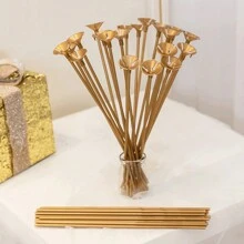10pcs 32cm Metallic Balloon Stand Holder Stick With Cups For Table Decoration - Gold - View 1