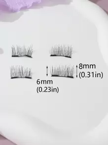Quantum Handmade Magnetic Eyelashes For Natural Thick Look, Easy To Wear Strip Lashes,Lashes,Eyelashes,Fake Lashes - Black - View 3