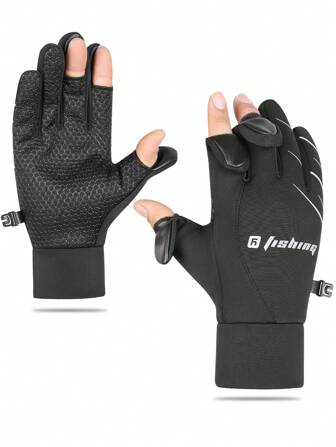 1pair Flip Cover Thermal Lined Waterproof Gloves For Men & Women. Anti-Slip Windproof Warm Gloves For Driving Running Cycling Fishing Delivery