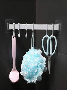 creativo esquina Toalla de baño Estante con Ganchos , sin rastro Adhesivo instalación - Blanco - Ver 4