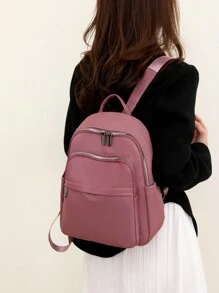 New Fashionable Women's Backpack - Pink - View 3