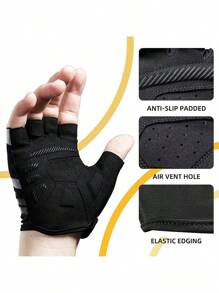 ROCKBROS Cycling Gloves Bike Glove Shock Absorbing Breathable MTB Road Biking Gloves for Men Women Driving Running Riding Motorcycling Workout - màu đen - Xem 4