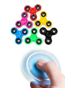 1 pieza Spinner de mano de tres hojas de estilo aleatorio, juguete antiestrés - Rojo - Ver 2
