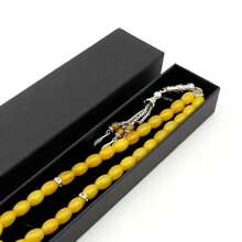 8*12mm自然瑪瑙珠子寶石念珠,時尚禮品 - 黃色 - 查看 2