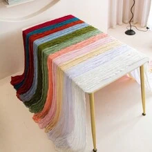 1 Pezzo Tovaglia Bohémien In Garza Di Formaggio Bianco / Tovaglia In Garza Di Formaggio, Adatta Per Decorare Il Tavolo Torta Per Matrimoni, Shower Nuziale, Compleanno O Festa, Decorazione Romantica Del Tavolo Del Banchetto, Bandiera Decorativa Per Tavolo