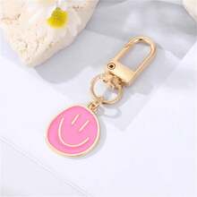 1Pc Hợp kim tráng men sơn mặt cười Móc khóa biểu cảm bất đối xứng màu vàng Móc khóa túi phụ kiện mặt dây chuyền - 1 cái - Xem 7