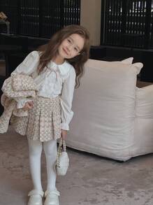 2023年秋季新款女童彼得潘领衬衫 - 白色 - 查看 5