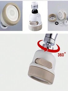 1pc  Faucet shower head Kitchen adjustable anti-splash nozzle universal extender Household filter - White - View 2