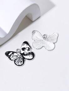 4 件骷髏蝴蝶設計 Diy 手工珠寶萬聖節禮物朋克哥德式飛行動物吊墜適用於項鍊、耳環、耳環鉤、工藝材料 - 蝴蝶型 - 查看 12