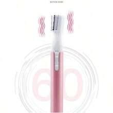 1 件电动眉毛修剪器，带 1 节 AAA 电池，适用于女性眉毛修剪、鼻毛修剪、体毛修剪、脱毛，笔形，使用方便