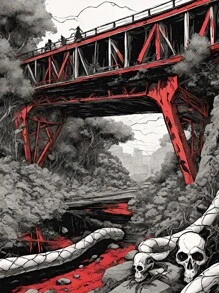 廢棄橋梁,新款全鑽圓形鑽石畫diy馬賽克鑽石刺繡,用於客廳家居裝飾,創意刺繡鑽石畫