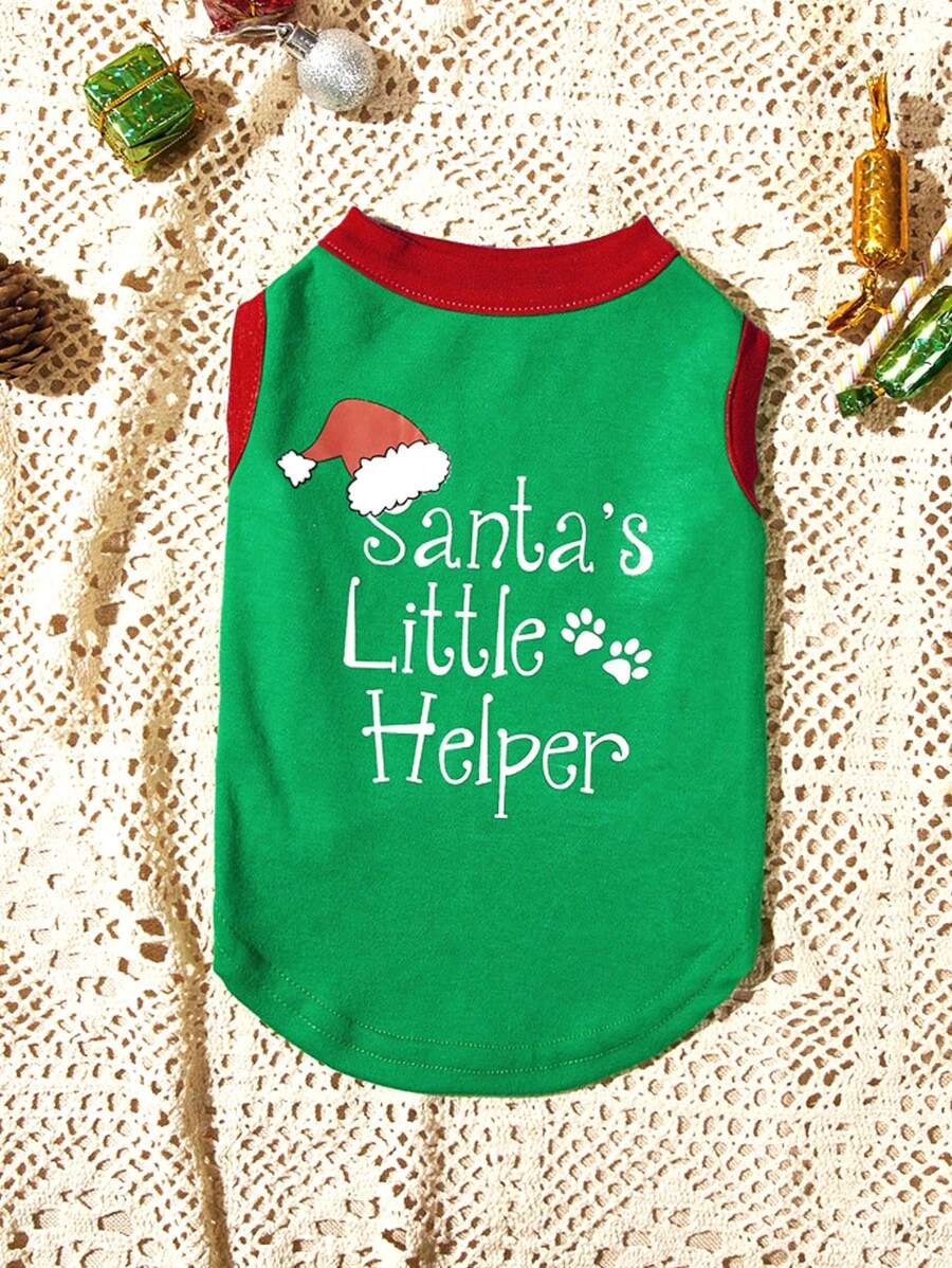 休闲简约时尚圣诞背心，适合日常穿着万圣节万圣节服装 - 綠色 - 查看 1