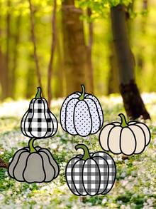 1入個可愛的卡通南瓜形狀的庭院標誌,中空板印刷防水戶外裝飾,適用於感恩節、萬聖節花園裝飾