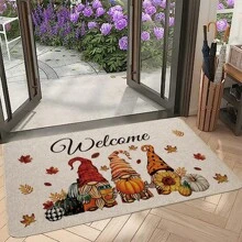 1 件歡迎信亞麻門墊戶外刮泥板,現代風格,吸水防滑,可水洗入口地毯,適用於客廳、臥室、浴室、廚房裝飾,多種款式可供選擇 - 彩色 - 查看 3