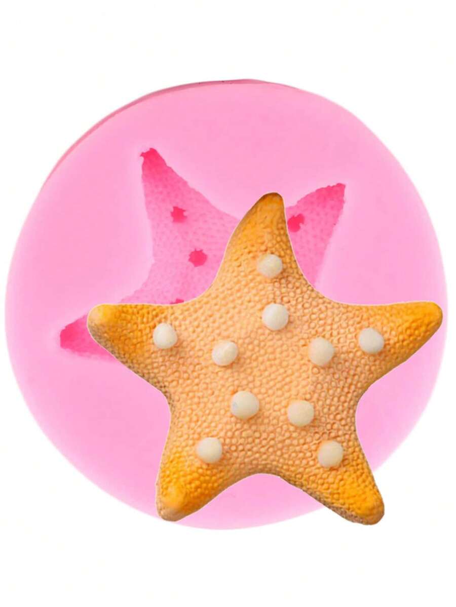 Molde De Silicona Para Diseño De Estrella De Mar Para Bricolaje - Rosa - Ver 1