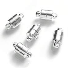 10pcs Magnetic Buckle Cylindrical End Buckle Connector with Magnetic Buckle Rope Chain DIY Bracelet Necklace - Gold - View 3