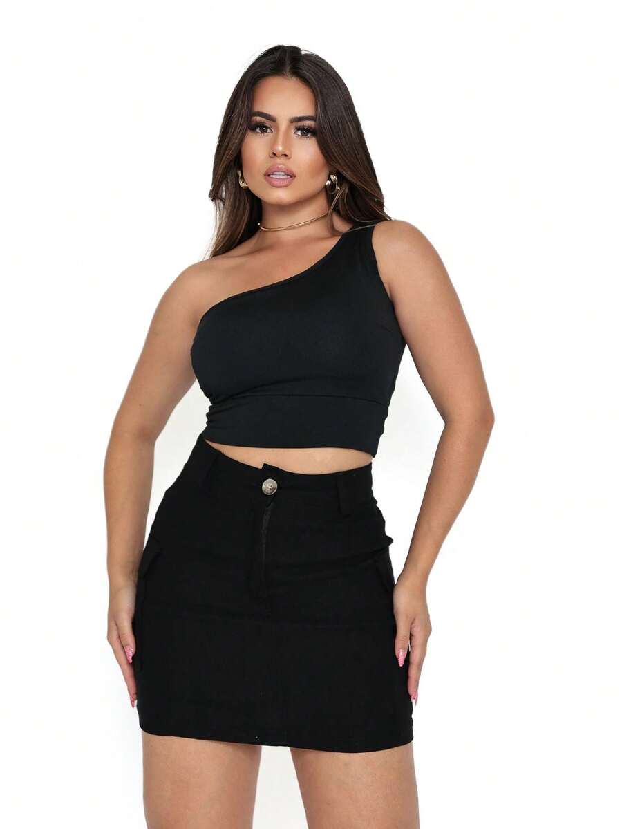 Women Tops - 黑色 - 查看 1