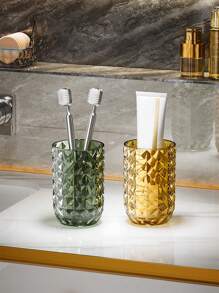 1個旅行配件便攜式防塵塑料電動牙刷架牙刷杯牙刷盒便攜式鑽石旅行牙刷杯-方便的漱口和牙刷存放衛生杯,適用於旅行,家用,露營,商務,男女適用。