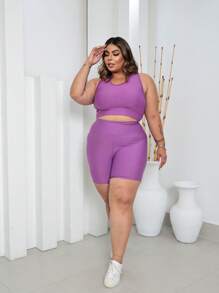 Plus Size Co-Ords - Rose Red - View 3