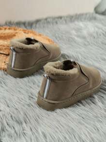 女士雪地靴2023新款冬季加厚麵包鞋低幫保暖鞋